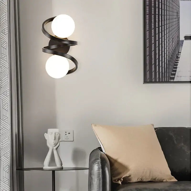 Modern black & gold led wall lights for bedroom