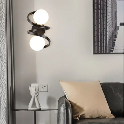Modern black & gold led wall lights for bedroom