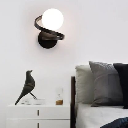 Modern black & gold led wall lights for bedroom