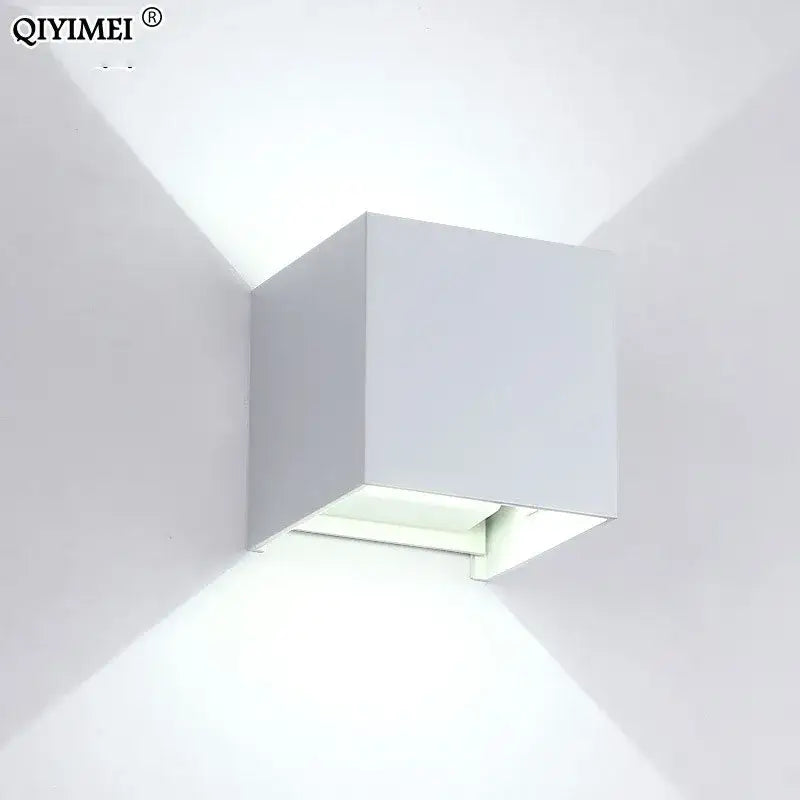 Modern black & gold led wall lights garden cube sconce