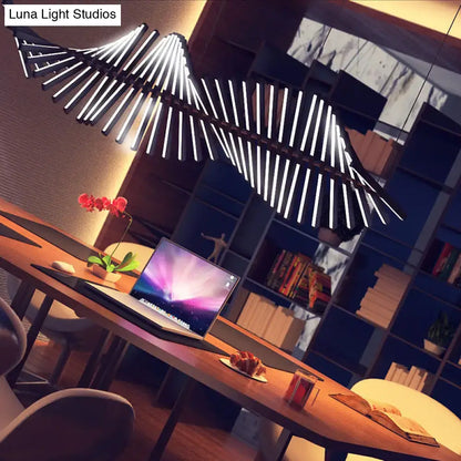 Modern black & gold linear pendant light kitchen island fixture