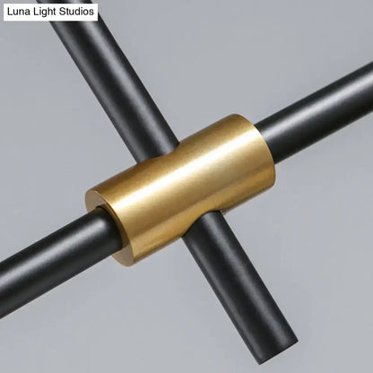 Modern black & gold metal cone island light for dining room