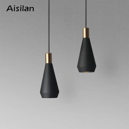 Modern black & gold metal pendant chandelier dining room led light