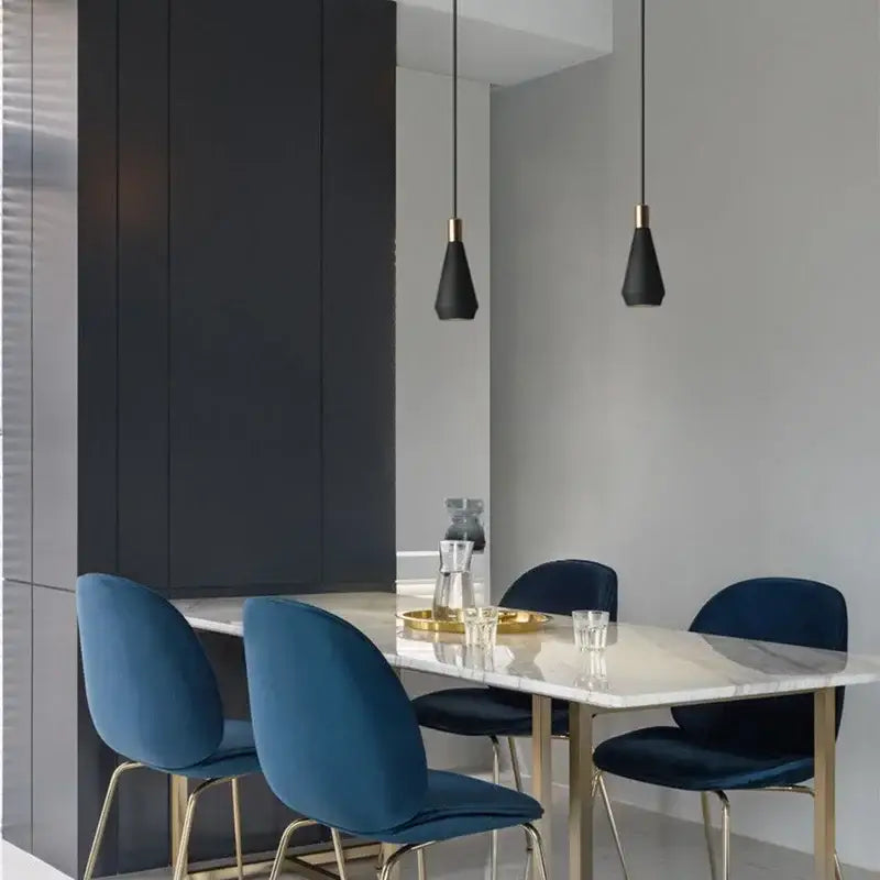 Modern black & gold metal pendant chandelier dining room led light