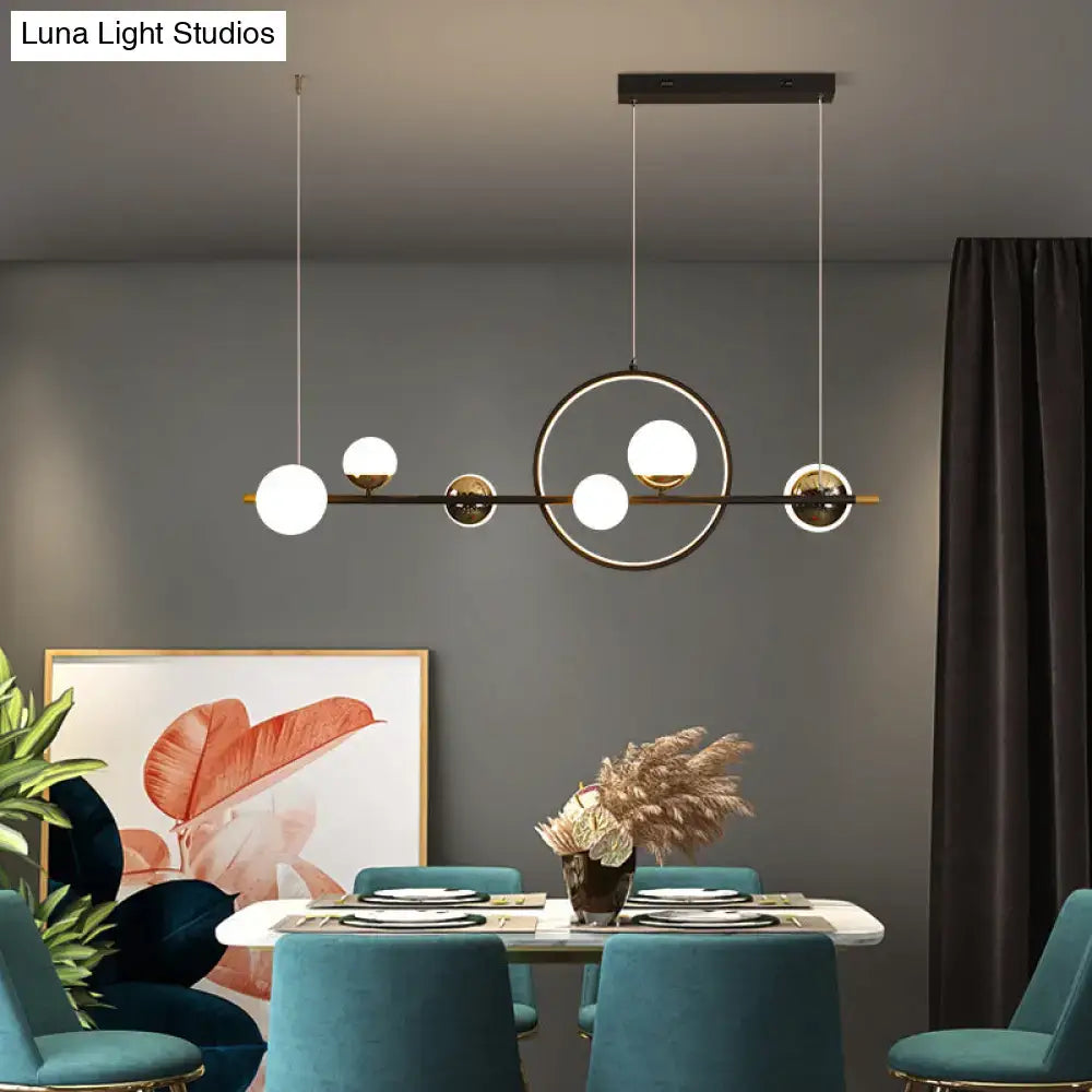 Modern black & gold minimalist led pendant light dining room sphere