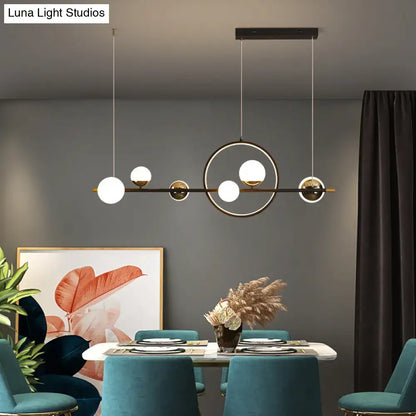 Modern black & gold minimalist led pendant light dining room sphere