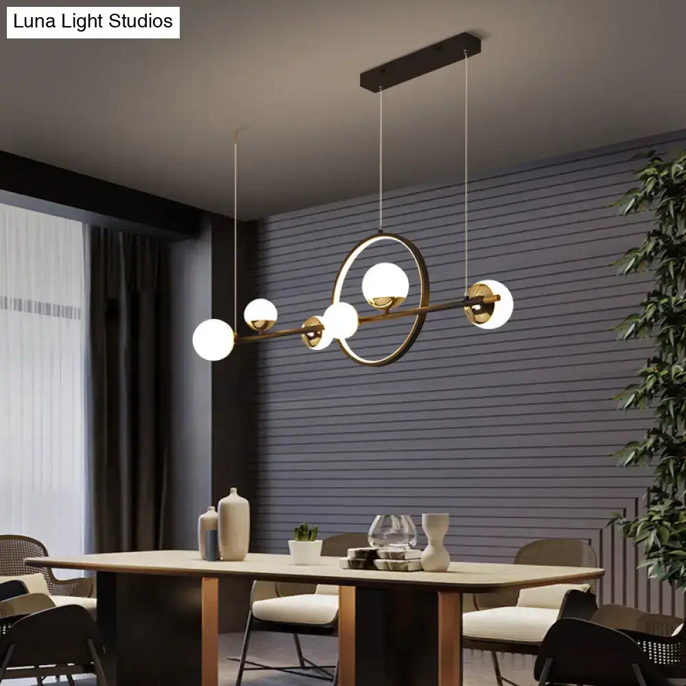 Modern black & gold minimalist led pendant light dining room sphere