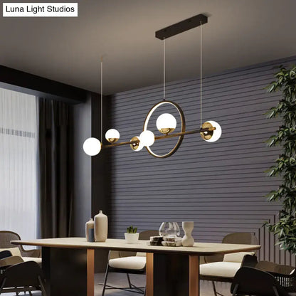 Modern black & gold minimalist led pendant light dining room sphere