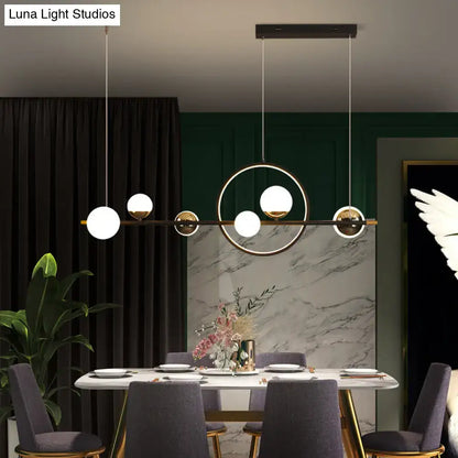 Modern black & gold minimalist led pendant light dining room sphere