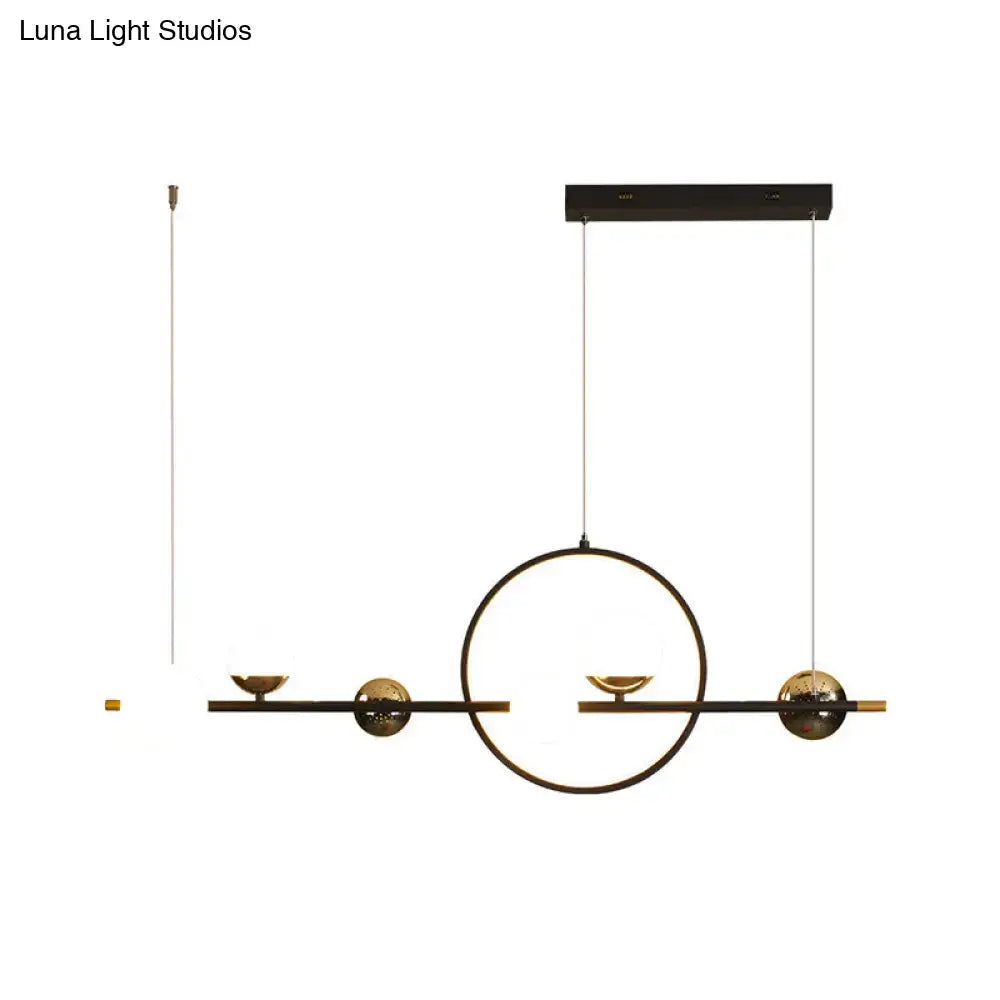 Modern black & gold minimalist led pendant light dining room sphere
