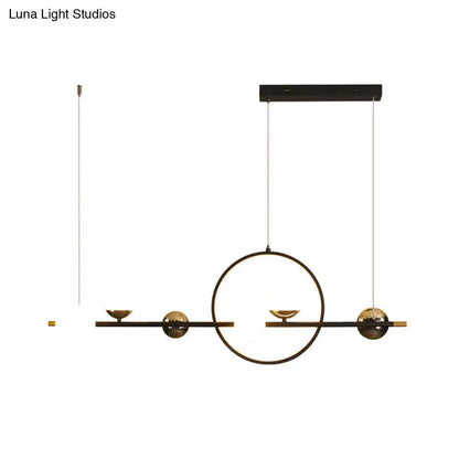 Modern black & gold minimalist led pendant light dining room sphere
