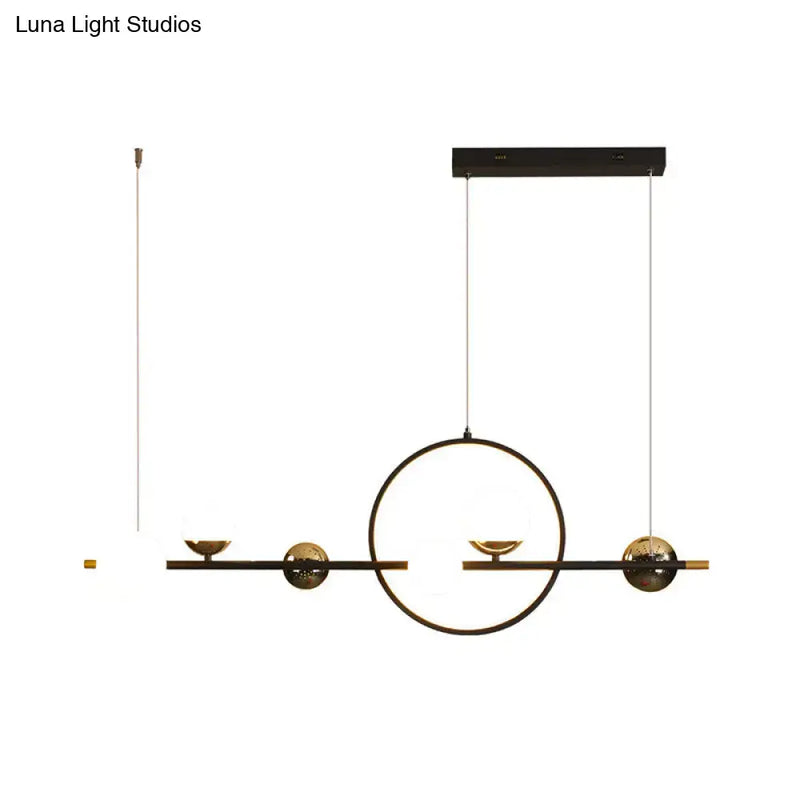 Modern black & gold minimalist led pendant light dining room sphere