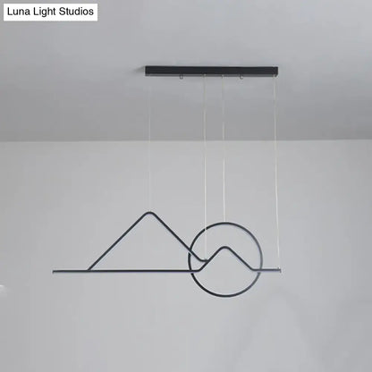 Modern black & gold mountain pendant chandelier dining room light