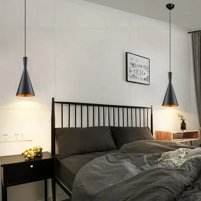 Modern black & gold musical pendant light for dining room