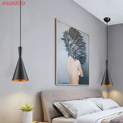 Modern black & gold musical pendant light for dining room