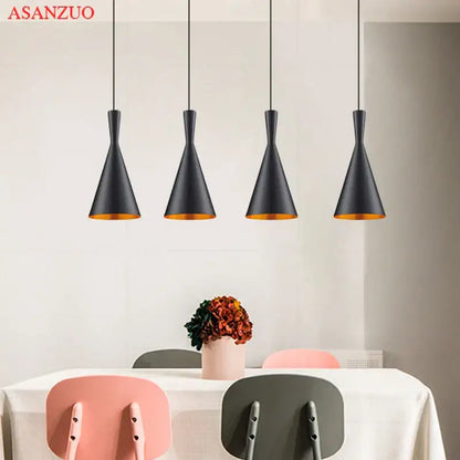 Modern black & gold musical pendant light for dining room
