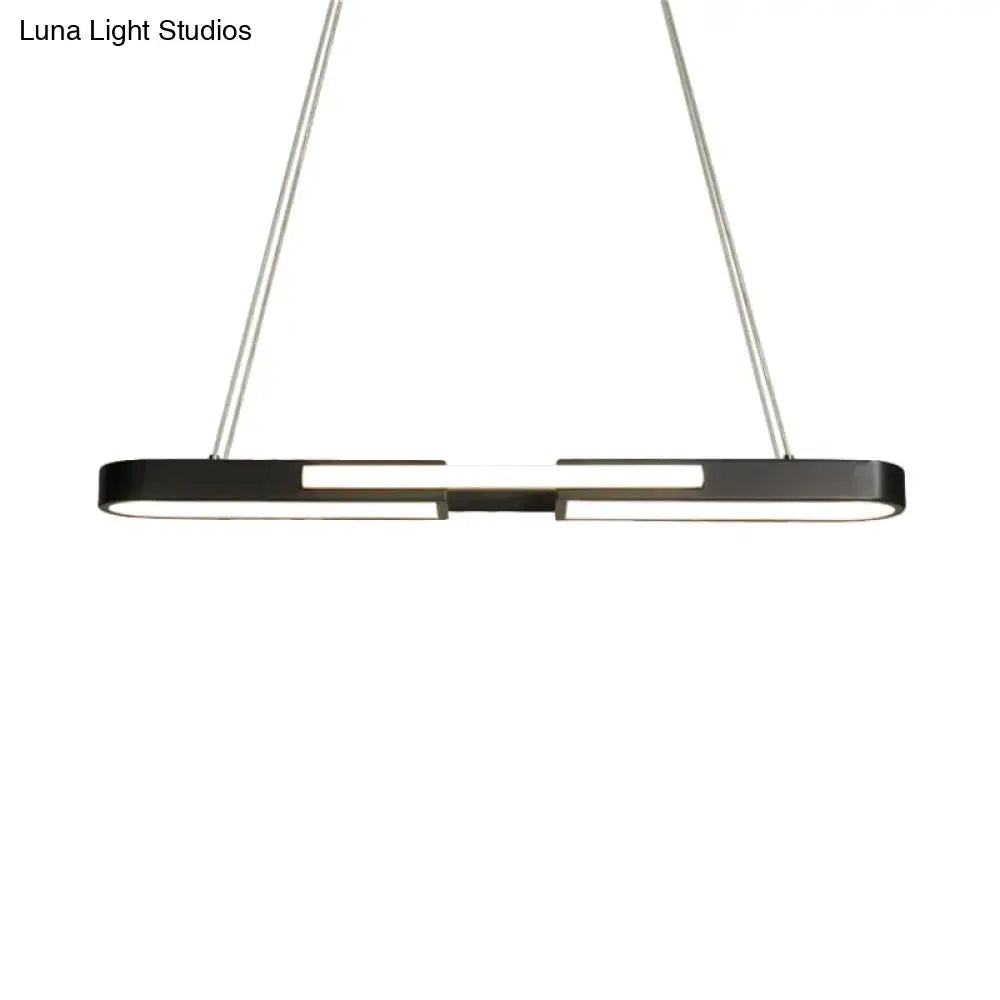 Modern black & gold oblong acrylic pendant light dining room lamp