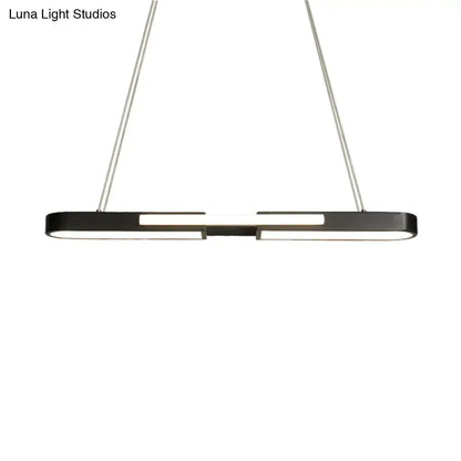 Modern black & gold oblong acrylic pendant light dining room lamp