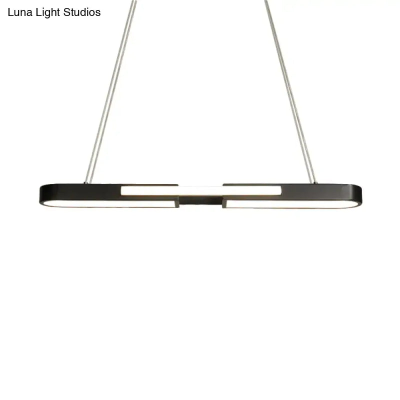 Modern black & gold oblong acrylic pendant light dining room lamp