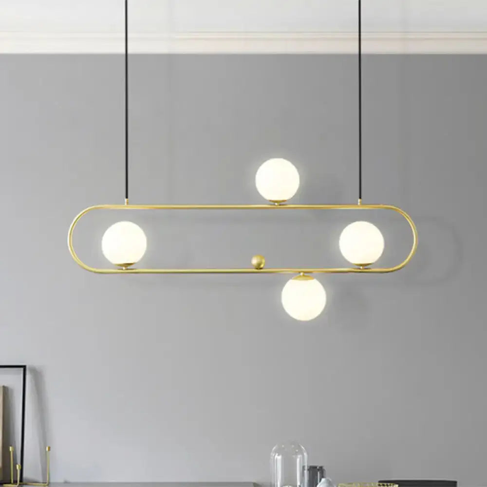 Modern black & gold opal glass chandelier – dining room light fixture