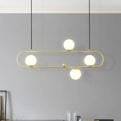 Modern black & gold opal glass chandelier – dining room light fixture