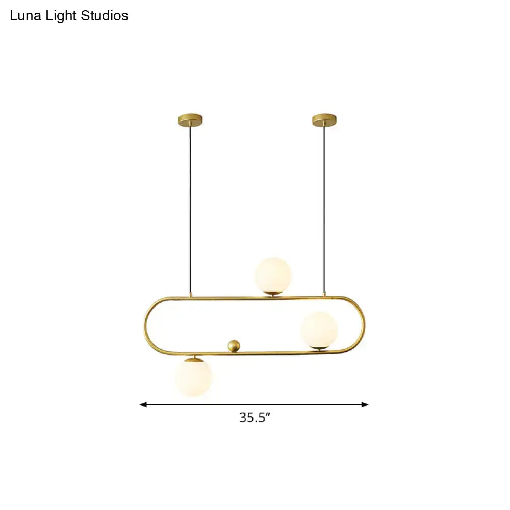 Modern black & gold opal glass chandelier – dining room light fixture