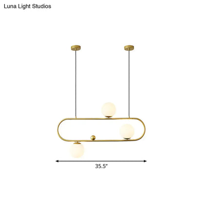 Modern black & gold opal glass chandelier – dining room light fixture