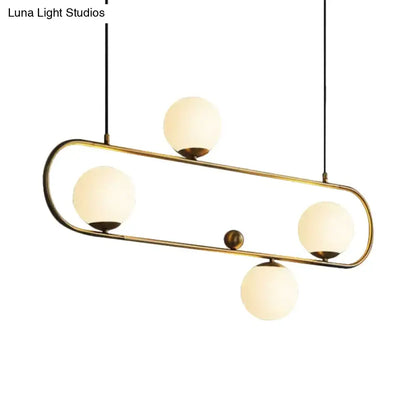 Modern black & gold opal glass chandelier – dining room light fixture