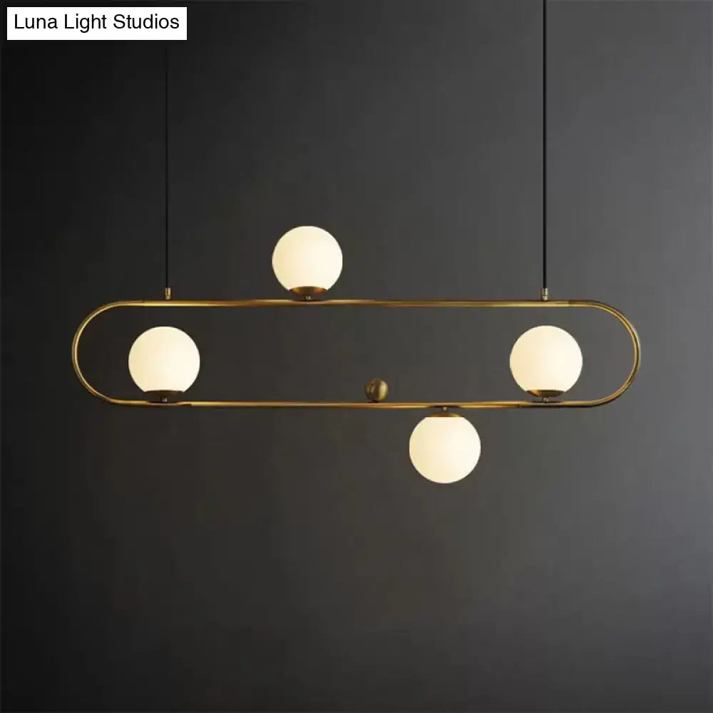 Modern black & gold opal glass chandelier – dining room light fixture