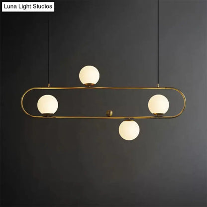 Modern black & gold opal glass chandelier – dining room light fixture