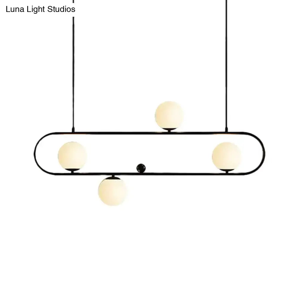 Modern black & gold opal glass chandelier – dining room light fixture