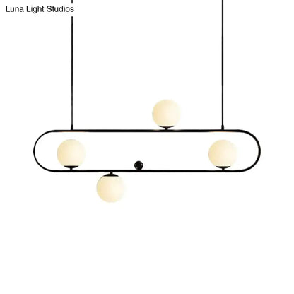 Modern black & gold opal glass chandelier – dining room light fixture