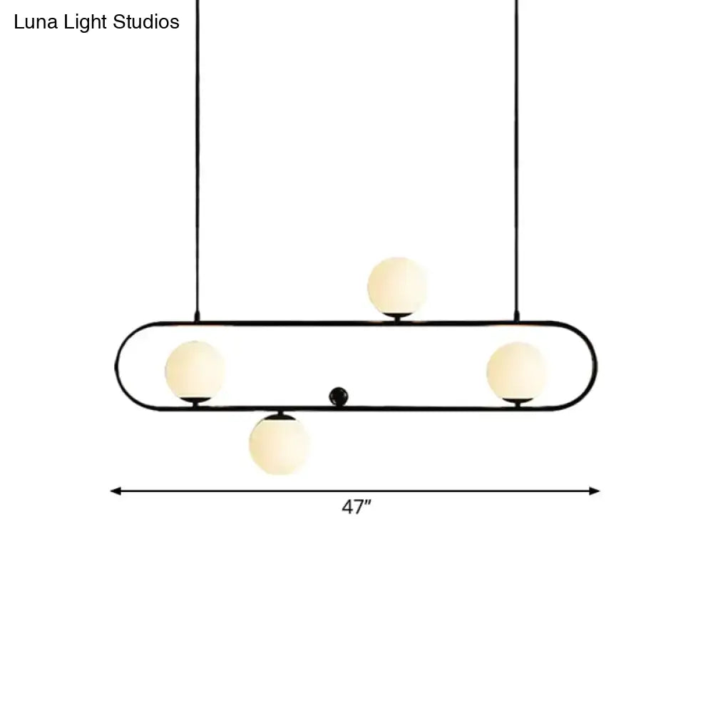 Modern black & gold opal glass chandelier – dining room light fixture