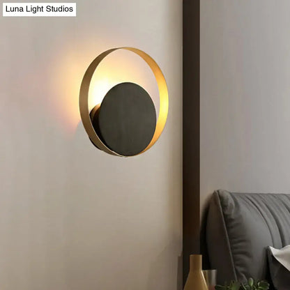 Modern black & gold orbit sconce light – living room ambient lamp