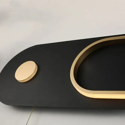 Modern black & gold oval led wall lamp bedroom sconce