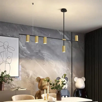 Modern black & gold pendant lights for kitchen island