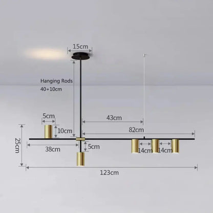 Modern black & gold pendant lights for kitchen island