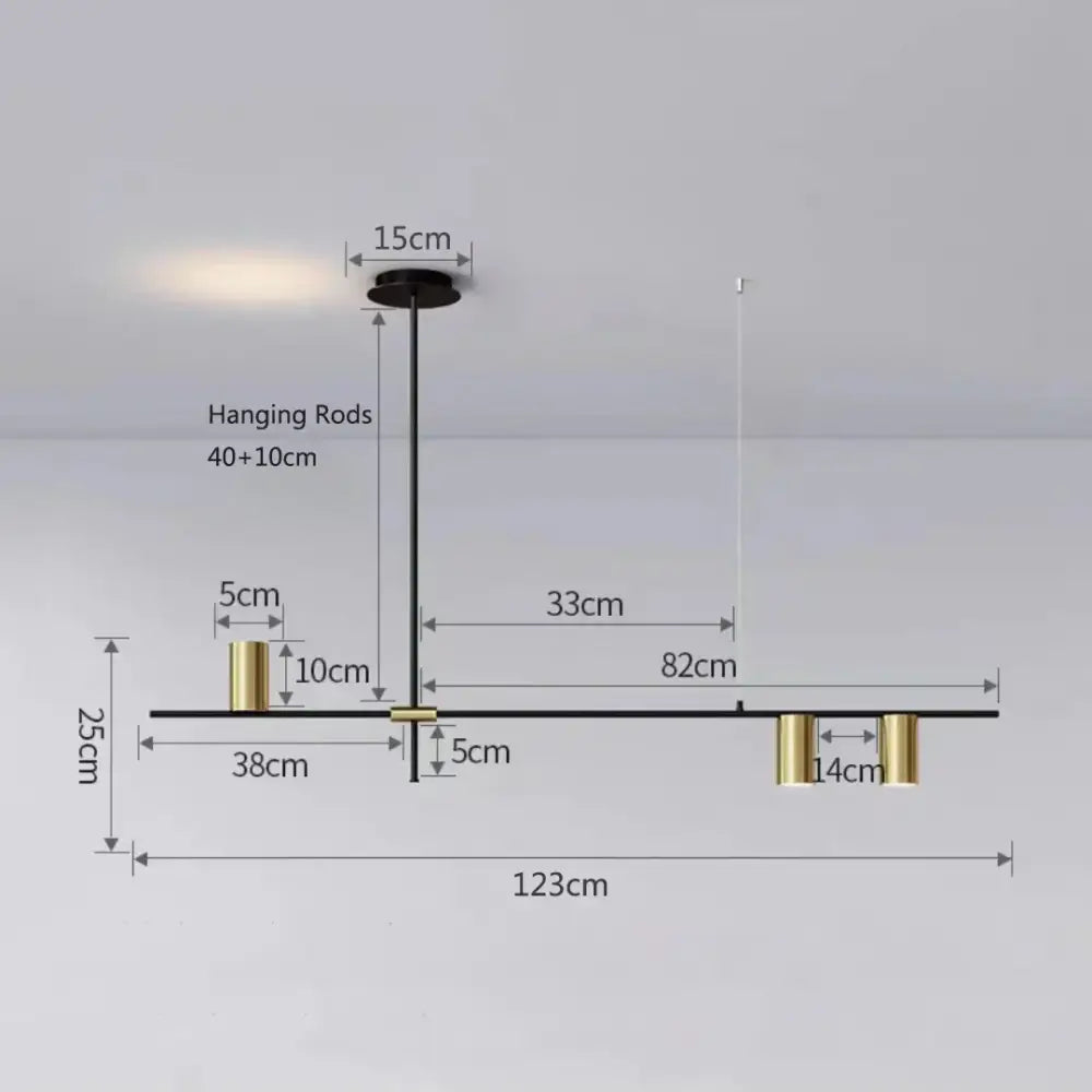 Modern black & gold pendant lights for kitchen island