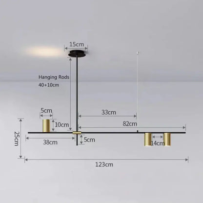Modern black & gold pendant lights for kitchen island
