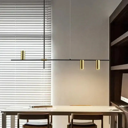 Modern black & gold pendant lights for kitchen island