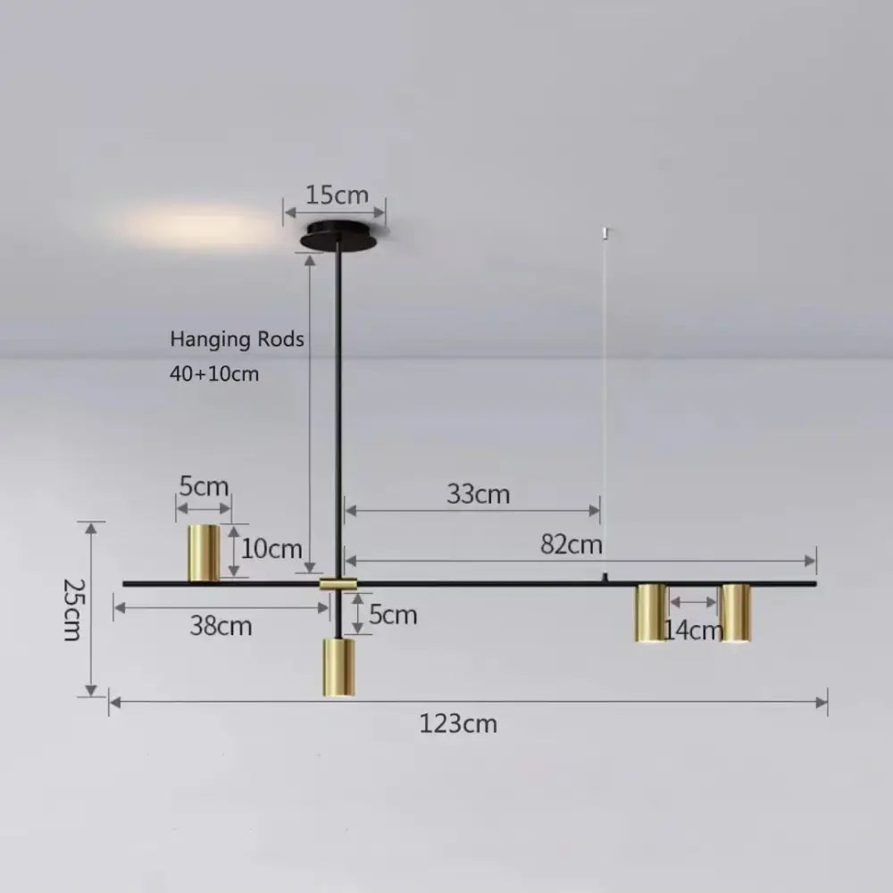 Modern black & gold pendant lights for kitchen island