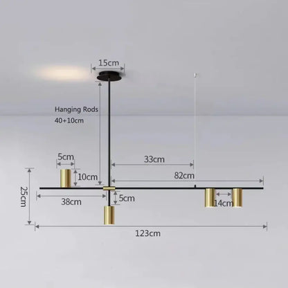Modern black & gold pendant lights for kitchen island
