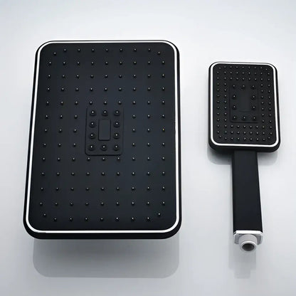 Modern black & gold rainfall shower head bathroom handshower