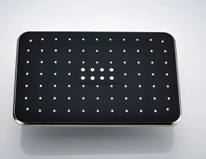 Modern black & gold rainfall shower head bathroom handshower