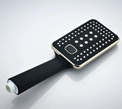 Modern black & gold rainfall shower head bathroom handshower