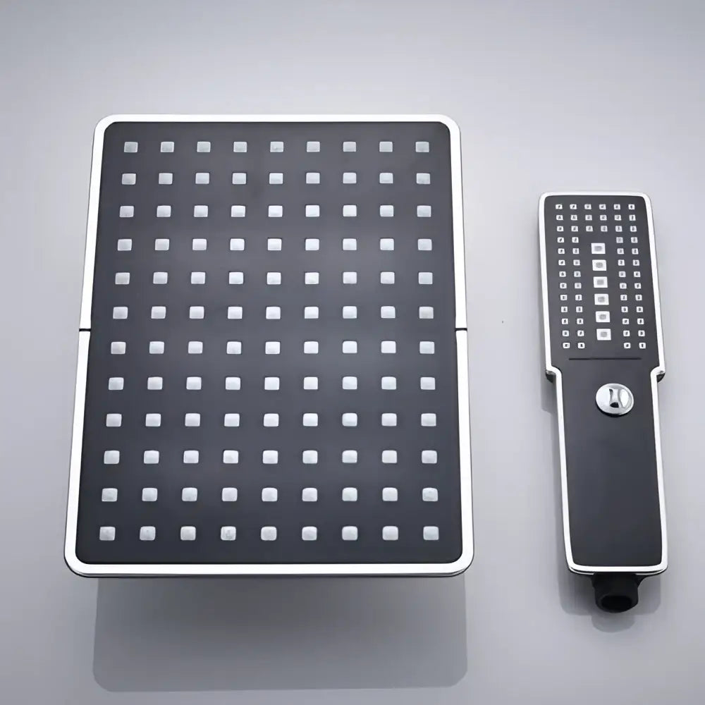 Modern black & gold rainfall shower head bathroom handshower