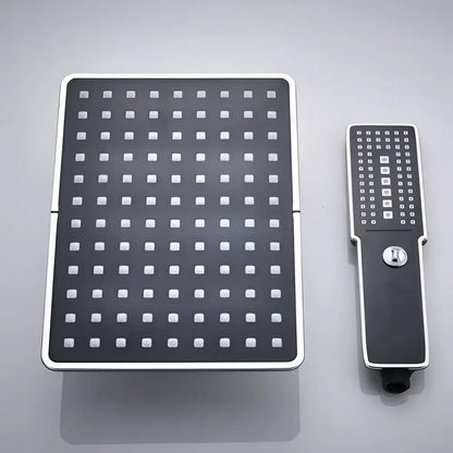 Modern black & gold rainfall shower head bathroom handshower