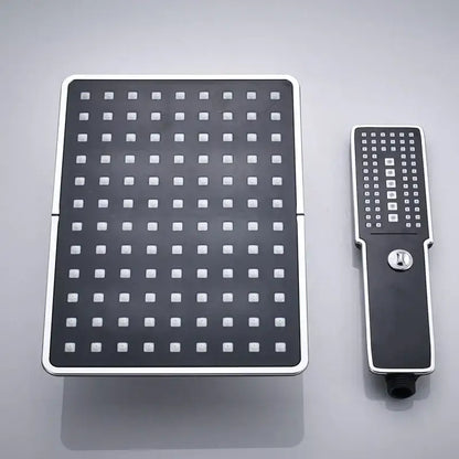 Modern black & gold rainfall shower head bathroom handshower
