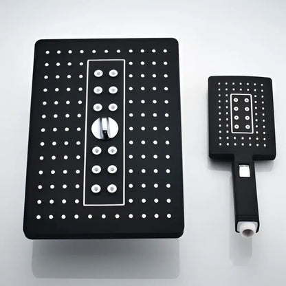 Modern black & gold rainfall shower head bathroom handshower