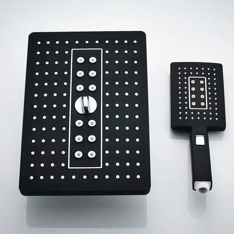 Modern black & gold rainfall shower head bathroom handshower
